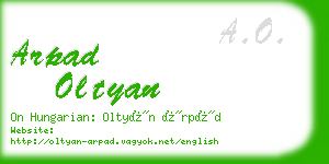 arpad oltyan business card